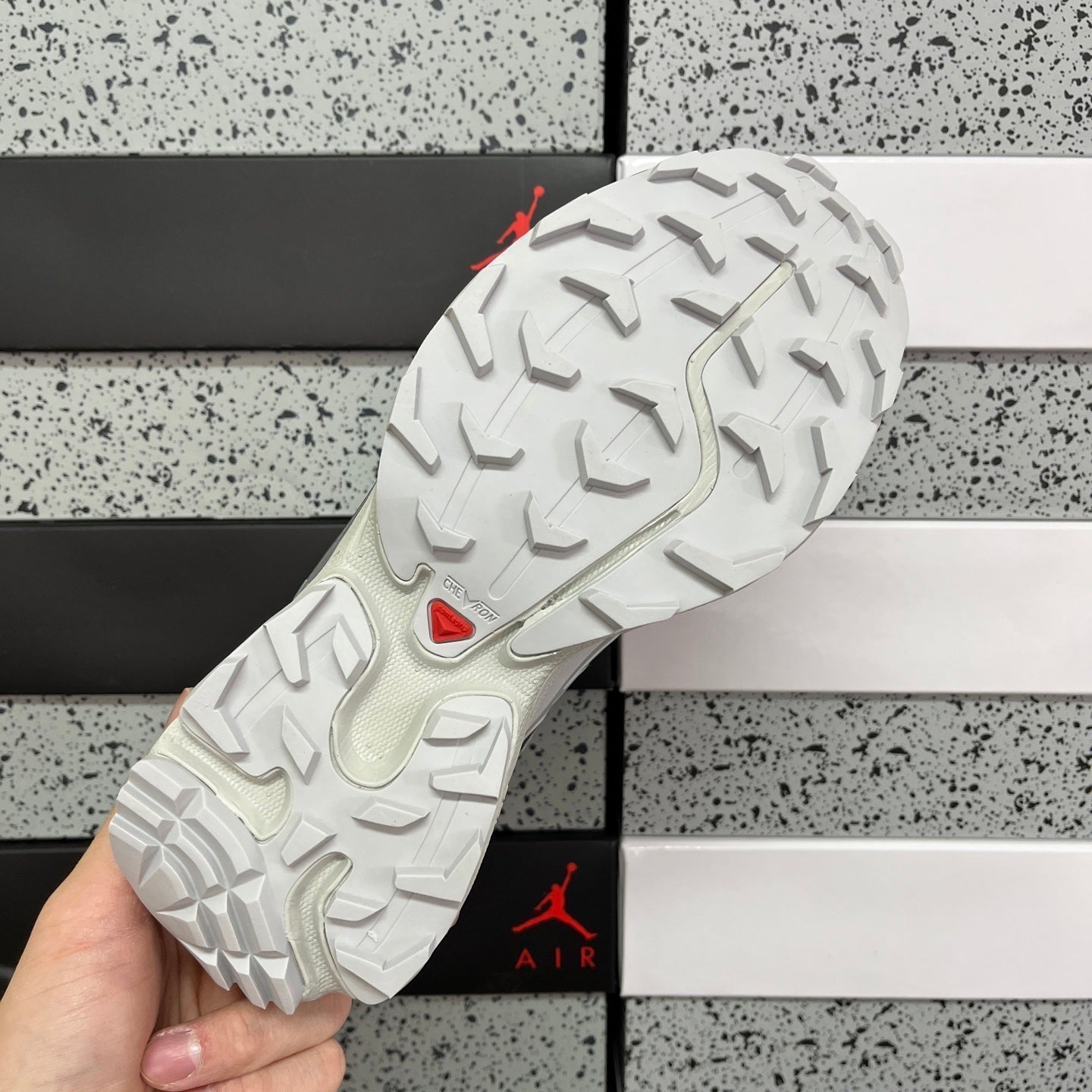 Salomon XT-6 blanc et pierre