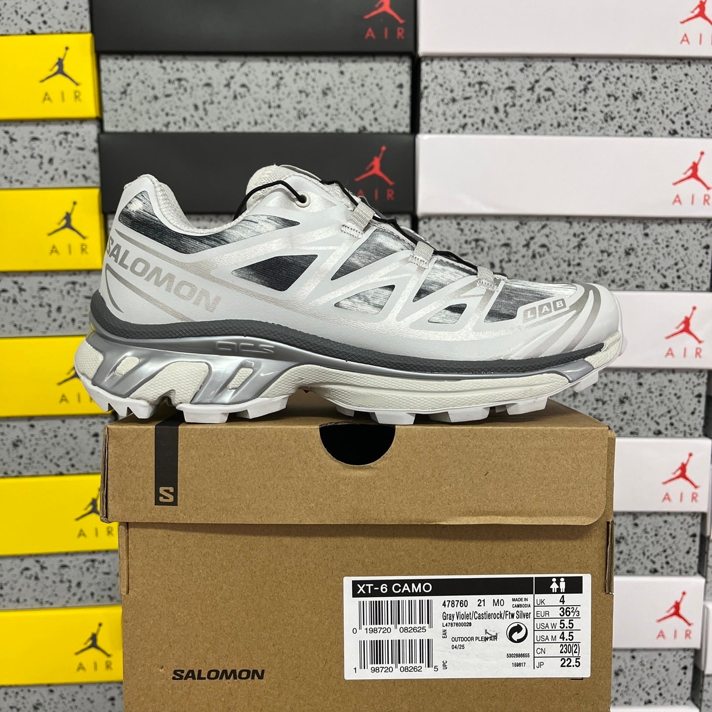 Salomon XT-6 blanc et pierre